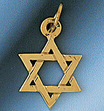 Star of David Pendant Necklace Charm Bracelet in Yellow, White or Rose Gold 9214