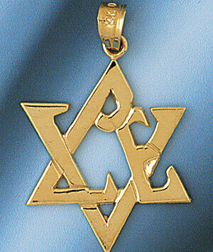 Star of David Pendant Necklace Charm Bracelet in Yellow, White or Rose Gold 9220