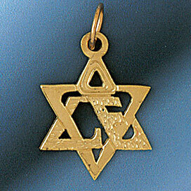 Star of David Pendant Necklace Charm Bracelet in Yellow, White or Rose Gold 9221