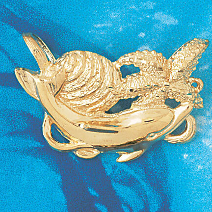 Dazzlers Jewelry Dolphin Slide Pendant Necklace Charm Bracelet in Yellow, White or Rose Gold 59, MP…