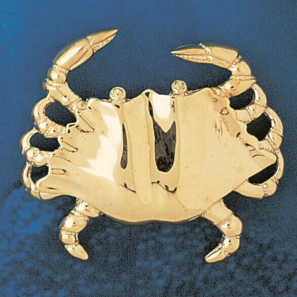 Crab Slide Pendant Necklace Charm Bracelet in Yellow, White or Rose Gold 66