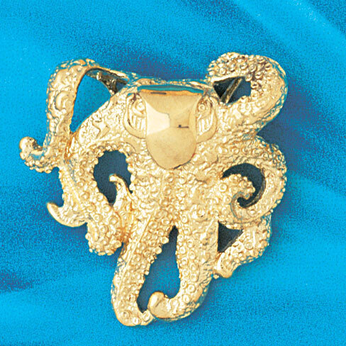 Octopus Slide Pendant Necklace Charm Bracelet in Yellow, White or Rose Gold 73