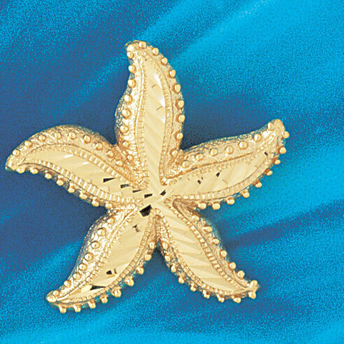 Starfish Slide Pendant Necklace Charm Bracelet in Yellow, White or Rose Gold 76