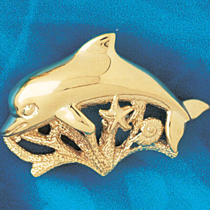 Dolphin Slide Pendant Necklace Charm Bracelet in Yellow, White or Rose Gold 80