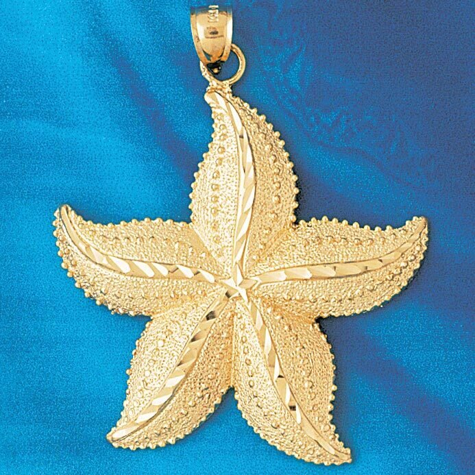 Starfish Pendant Necklace Charm Bracelet in Yellow, White or Rose Gold 83