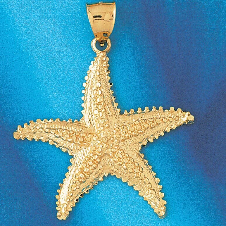 Starfish Pendant Necklace Charm Bracelet in Yellow, White or Rose Gold 89