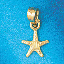 Starfish Pendant Necklace Charm Bracelet in Yellow, White or Rose Gold 90
