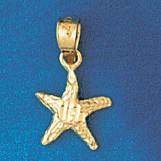Starfish Pendant Necklace Charm Bracelet in Yellow, White or Rose Gold 91