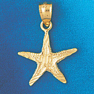 Starfish Pendant Necklace Charm Bracelet in Yellow, White or Rose Gold 92