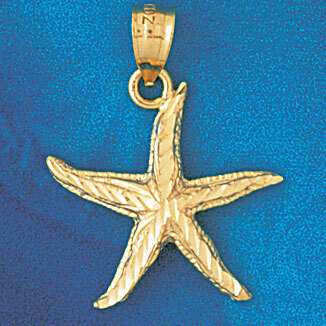 Starfish Pendant Necklace Charm Bracelet in Yellow, White or Rose Gold 94