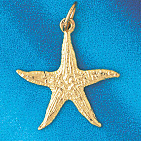 Starfish Pendant Necklace Charm Bracelet in Yellow, White or Rose Gold 98