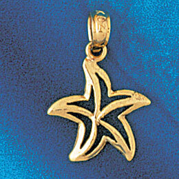Starfish Pendant Necklace Charm Bracelet in Yellow, White or Rose Gold 99