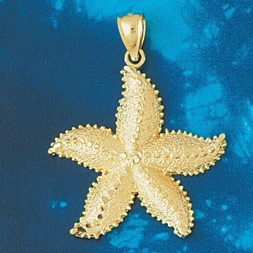 Starfish Pendant Necklace Charm Bracelet in Yellow, White or Rose Gold 103