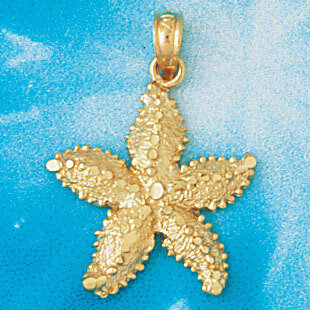 Starfish Pendant Necklace Charm Bracelet in Yellow, White or Rose Gold 106