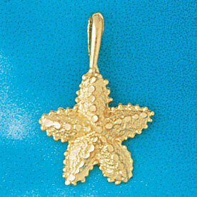 Starfish Pendant Necklace Charm Bracelet in Yellow, White or Rose Gold 108