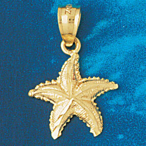 Starfish Pendant Necklace Charm Bracelet in Yellow, White or Rose Gold 109