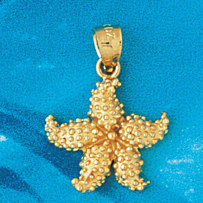 Starfish Pendant Necklace Charm Bracelet in Yellow, White or Rose Gold 111
