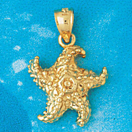 Starfish Pendant Necklace Charm Bracelet in Yellow, White or Rose Gold 112