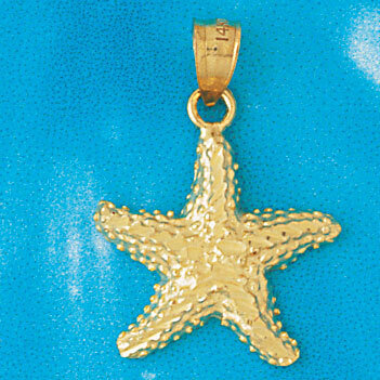 Starfish Pendant Necklace Charm Bracelet in Yellow, White or Rose Gold 113