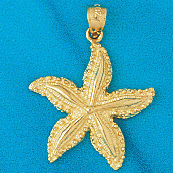Starfish Pendant Necklace Charm Bracelet in Yellow, White or Rose Gold 114