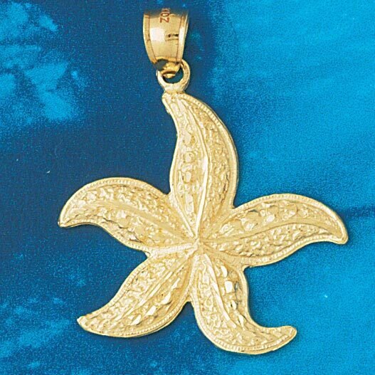 Starfish Pendant Necklace Charm Bracelet in Yellow, White or Rose Gold 115