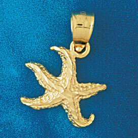 Starfish Pendant Necklace Charm Bracelet in Yellow, White or Rose Gold 119