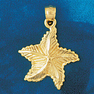 Starfish Pendant Necklace Charm Bracelet in Yellow, White or Rose Gold 122