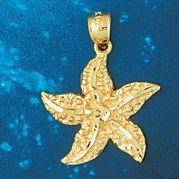 Starfish Pendant Necklace Charm Bracelet in Yellow, White or Rose Gold 125