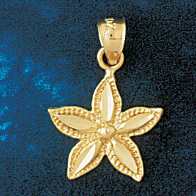 Starfish Pendant Necklace Charm Bracelet in Yellow, White or Rose Gold 127