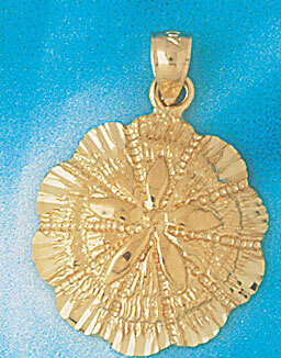 Sand Dollar Sea urchins Pendant Necklace Charm Bracelet in Yellow, White or Rose Gold 130