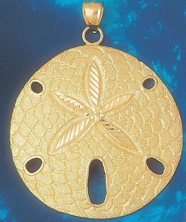 Sand Dollar Sea urchins Pendant Necklace Charm Bracelet in Yellow, White or Rose Gold 132