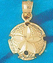 Dazzlers Jewelry Sand Dollar Sea urchins Pendant Necklace Charm Bracelet in Yellow, White or Rose G…