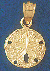 Dazzlers Jewelry Sand Dollar Sea urchins Pendant Necklace Charm Bracelet in Yellow, White or Rose G…