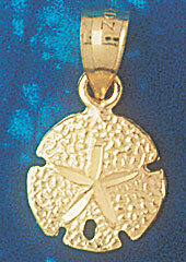 Dazzlers Jewelry Sand Dollar Sea urchins Pendant Necklace Charm Bracelet in Yellow, White or Rose G…