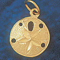 Sand Dollar Sea urchins Pendant Necklace Charm Bracelet in Yellow, White or Rose Gold 161