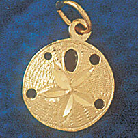 Dazzlers Jewelry Sand Dollar Sea urchins Pendant Necklace Charm Bracelet in Yellow, White or Rose G…