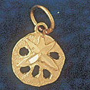 Dazzlers Jewelry Sand Dollar Sea urchins Pendant Necklace Charm Bracelet in Yellow, White or Rose G…