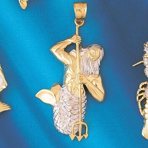 Dazzlers Jewelry Mermaid Two Tone White Pendant Necklace Charm Bracelet in Yellow, White or Rose Go…