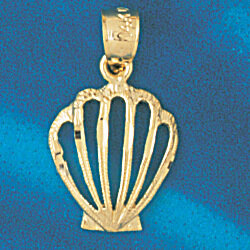 Dazzlers Jewelry Seashell Shell Pendant Necklace Charm Bracelet in Yellow, White or Rose Gold 236, …