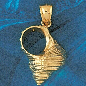 Dazzlers Jewelry Seashell Pendant Necklace Charm Bracelet in Yellow, White or Rose Gold 309, MPN: D…