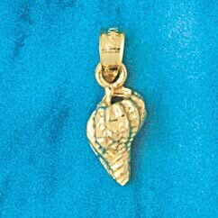 Dazzlers Jewelry Seashell Pendant Necklace Charm Bracelet in Yellow, White or Rose Gold 312, MPN: D…