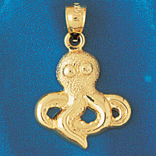 Octopus Pendant Necklace Charm Bracelet in Yellow, White or Rose Gold 335