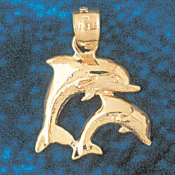 Dazzlers Jewelry Dolphin Pendant Necklace Charm Bracelet in Yellow, White or Rose Gold 372, MPN: DZ…