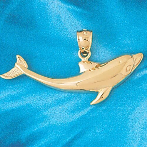 Dazzlers Jewelry Dolphin Pendant Necklace Charm Bracelet in Yellow, White or Rose Gold 391, MPN: DZ…