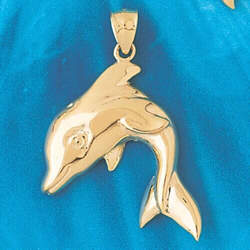 Dazzlers Jewelry Dolphin Pendant Necklace Charm Bracelet in Yellow, White or Rose Gold 397, MPN: DZ…