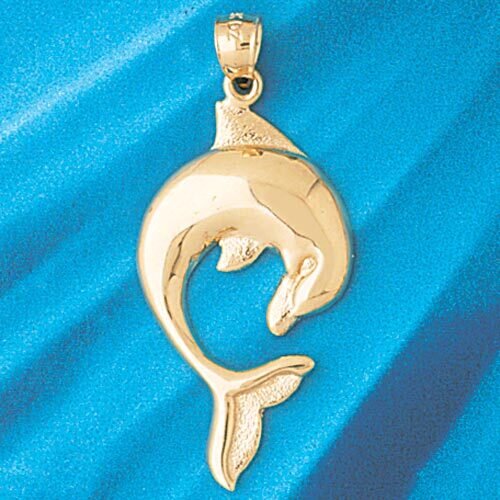 Dolphin Pendant Necklace Charm Bracelet in Yellow, White or Rose Gold 399
