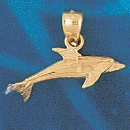 Dolphin Pendant Necklace Charm Bracelet in Yellow, White or Rose Gold 408