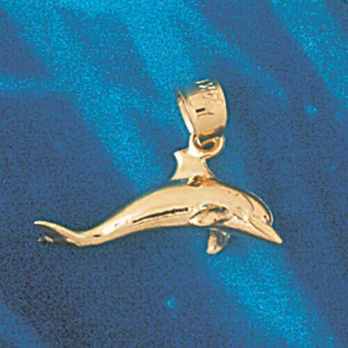 Dolphin Pendant Necklace Charm Bracelet in Yellow, White or Rose Gold 409