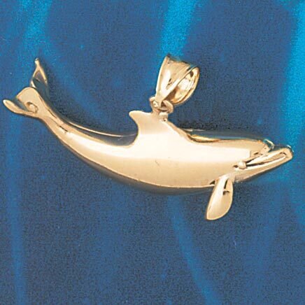 Dolphin Pendant Necklace Charm Bracelet in Yellow, White or Rose Gold 410