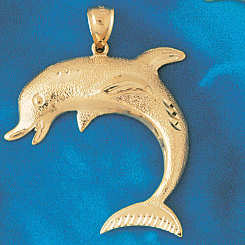 Dolphin Pendant Necklace Charm Bracelet in Yellow, White or Rose Gold 413